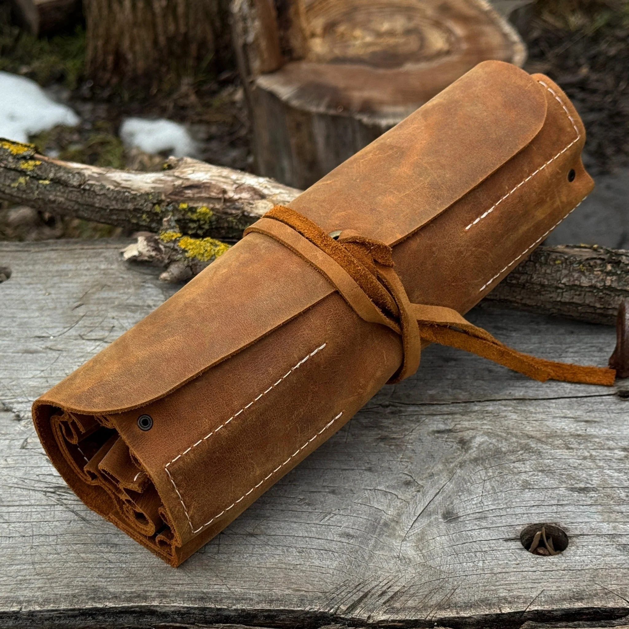 10 Pocket Leather Tool Roll - Image 7