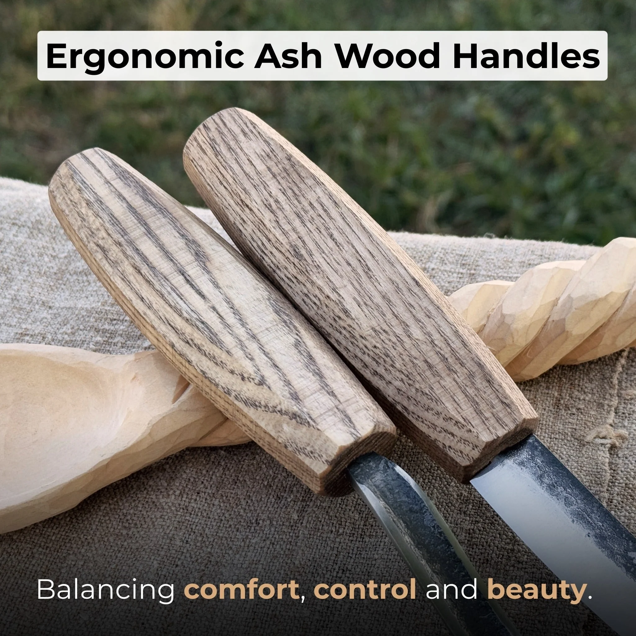 2-Piece Wood Carving Knife Set with Leather Sheaths - Image 4