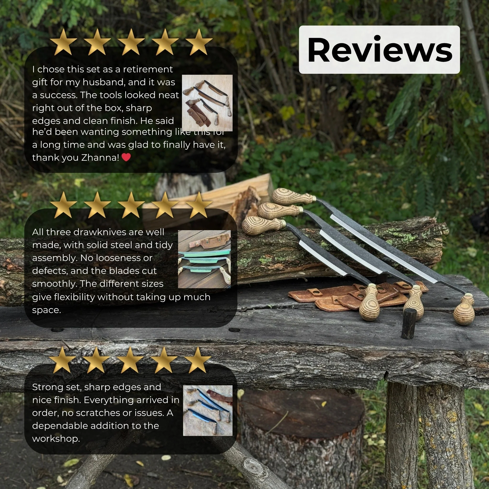 3-Piece Curved Drawknife (Palm Handles) Set - Image 11