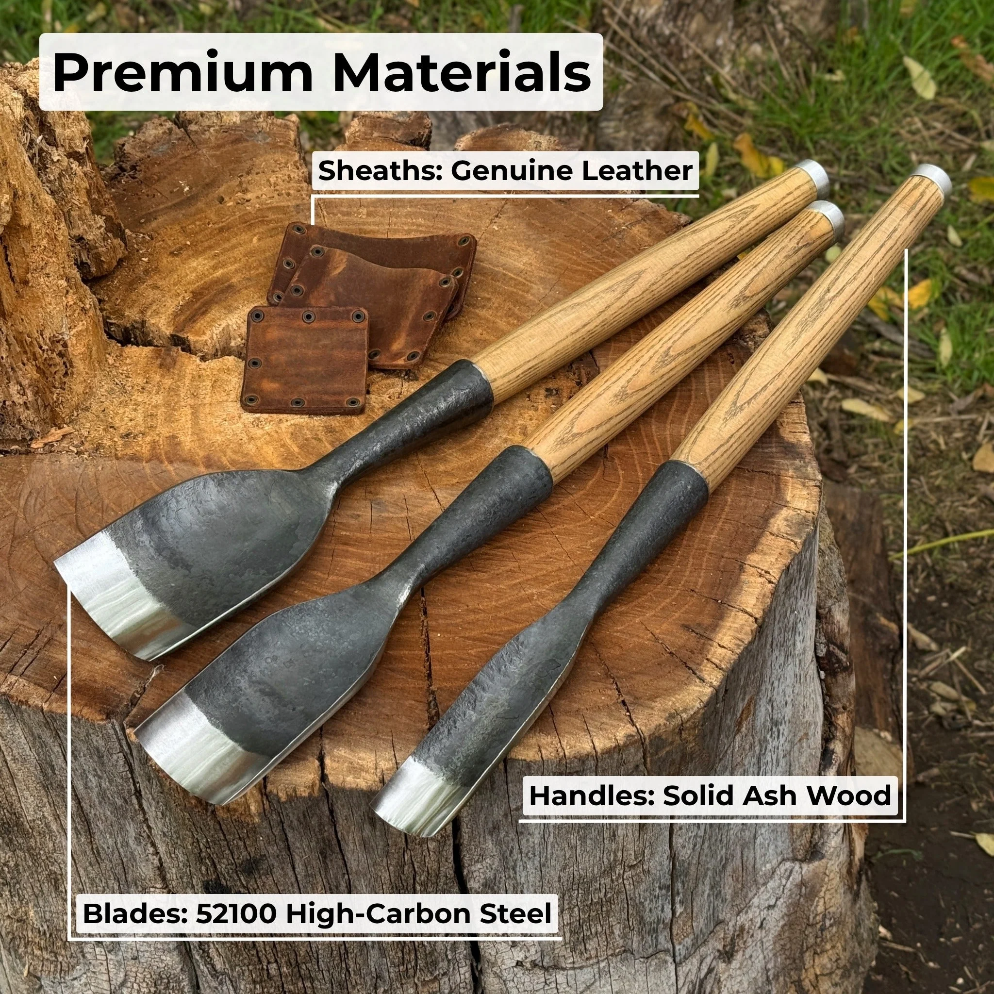 3-Piece Timber Framing Rounded Chisel Set - Image 6