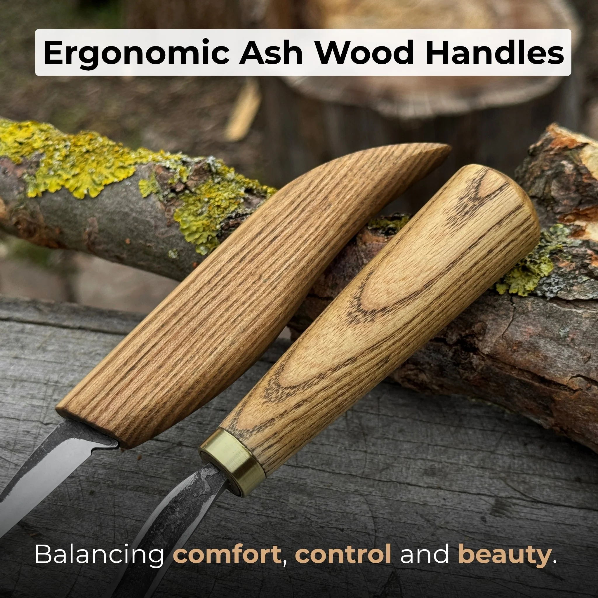 3-Piece Wood Carving Knife Set – Whittling Knife, Hook Knife & Leather Strop - Image 4