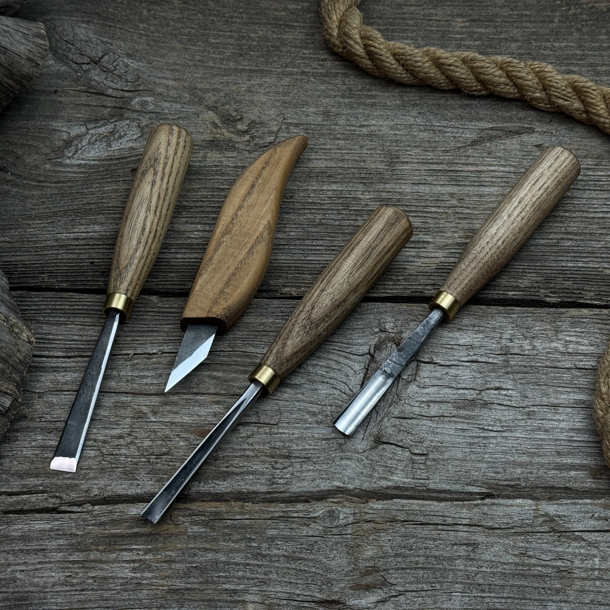 4-Piece Hand-Forged Wood Carving Tool Set - Image 5