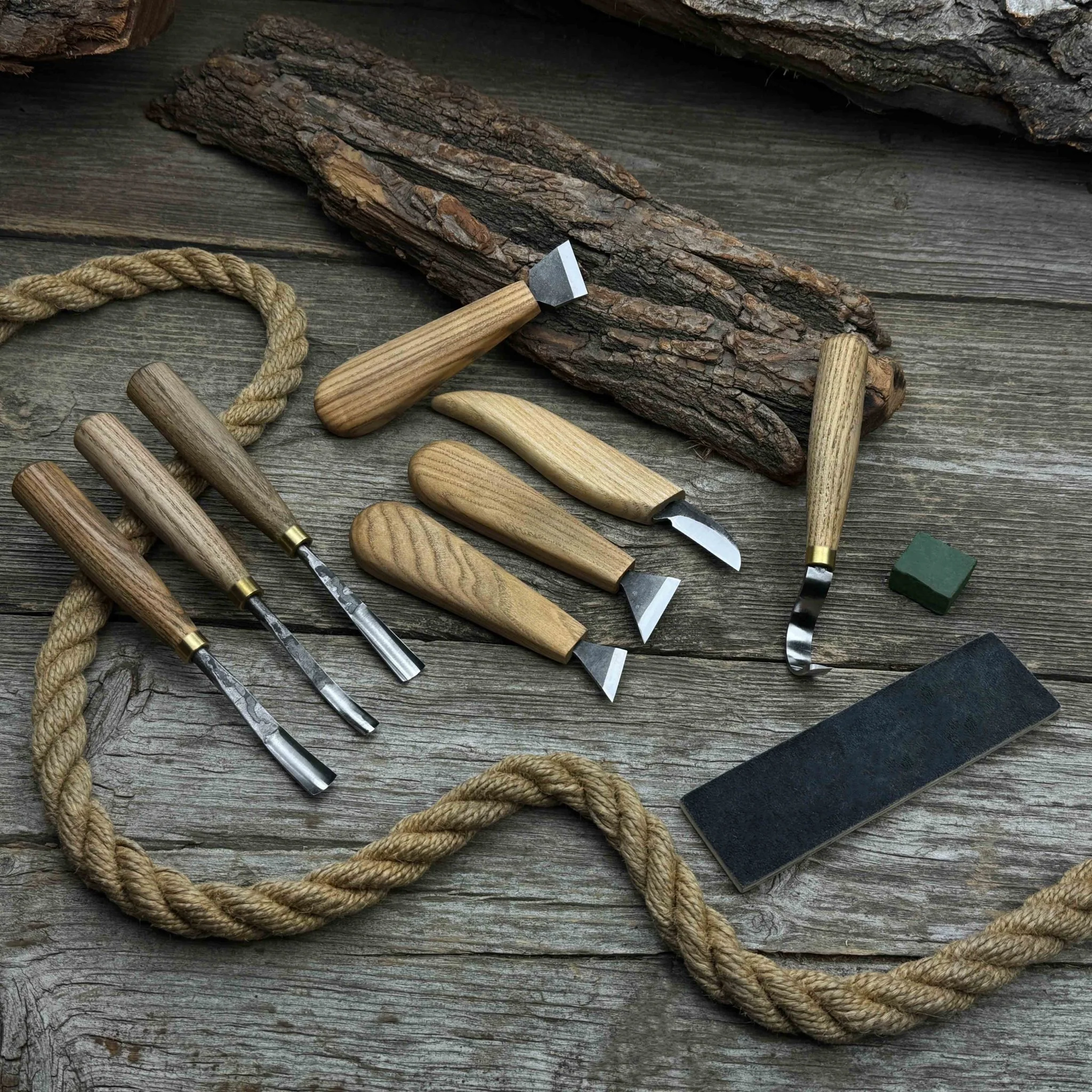 8-Piece Spoon Carving Tool Set with Sharpening Board - Image 9