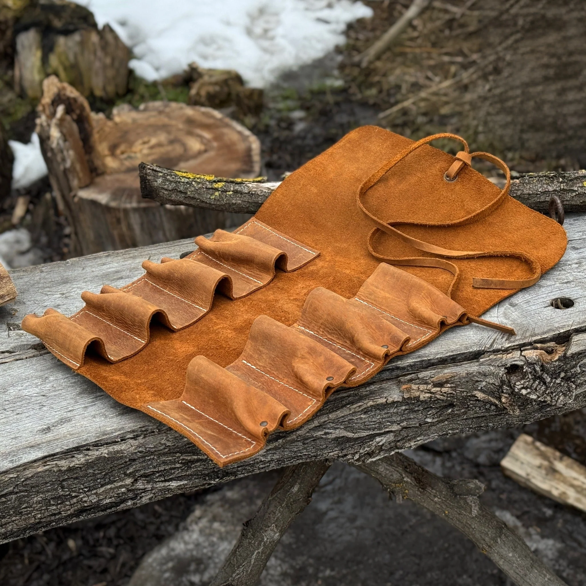 8 Pocket Leather Tool Roll - Image 19