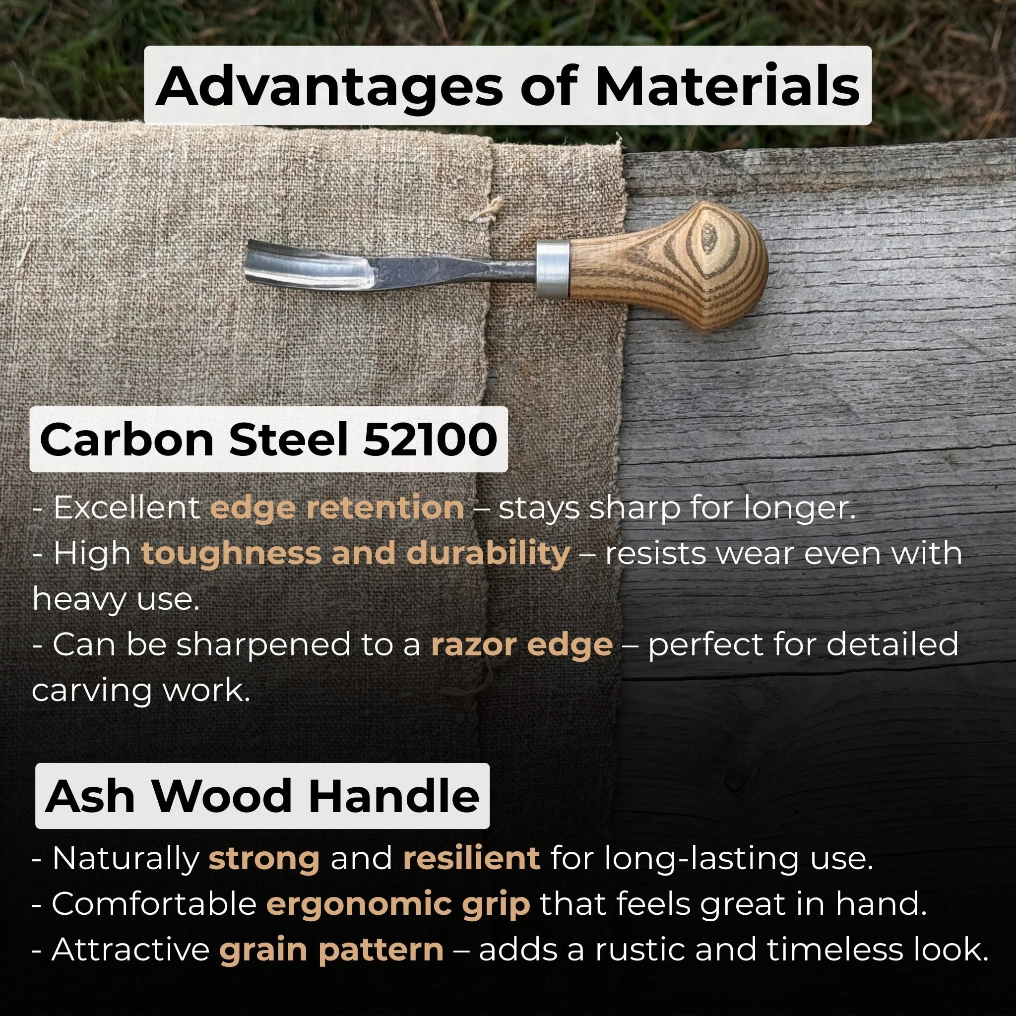 Bent Carving Gouge with Palm Handle – 8 mm / 12 mm (0.31 / 0.47 inches) - Image 4