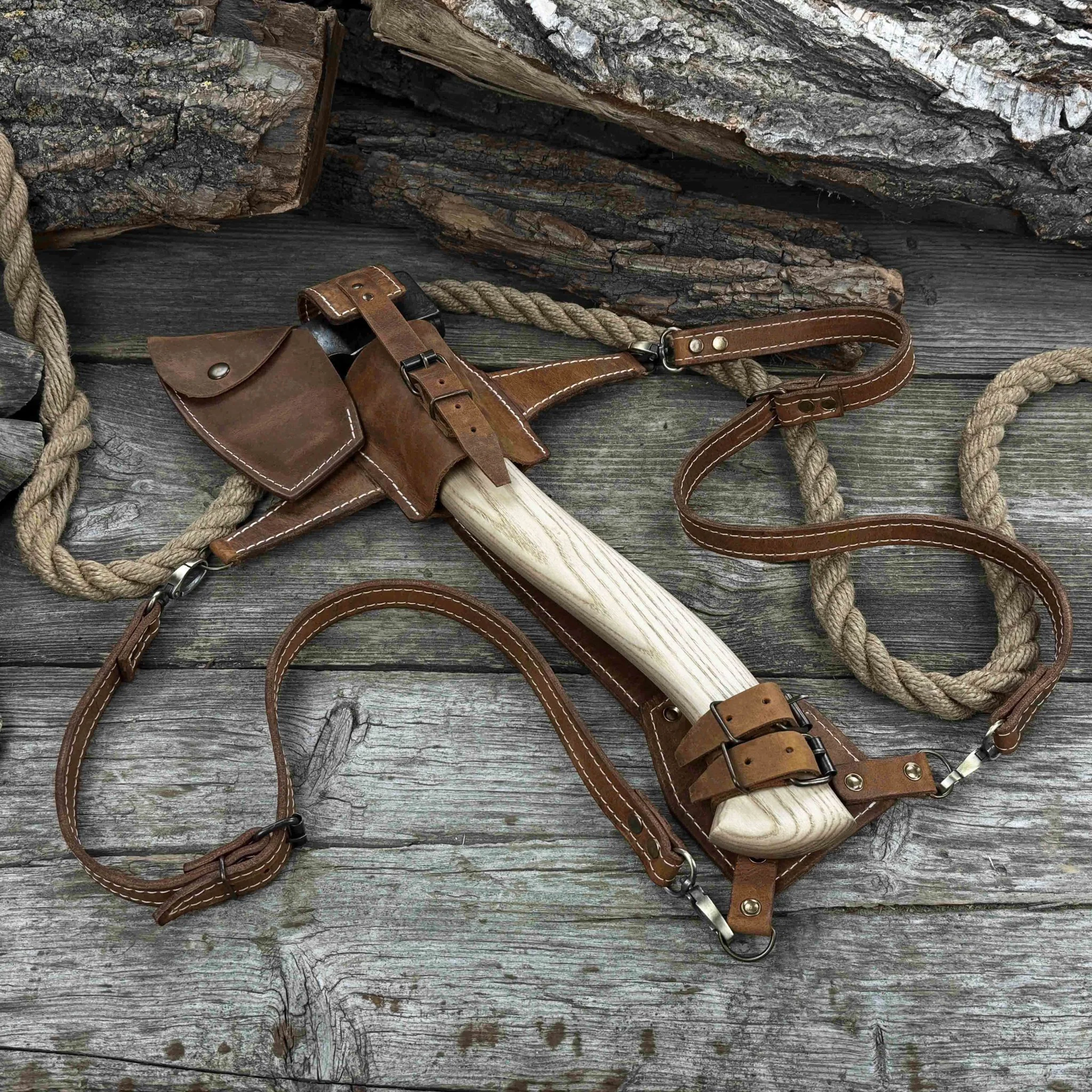 Chopping Axe with Leather Back Carry Pouch, 1.05 kg (2.2 lb) - Image 6