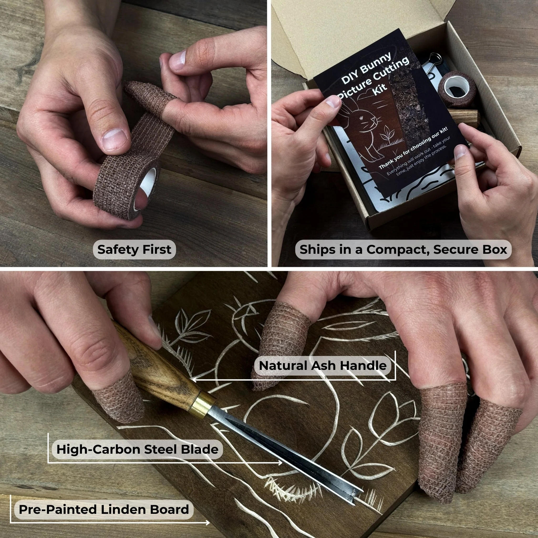 DIY Bunny Carving Kit – Wood Art Set with V-Chisel & Video Guide - Image 6