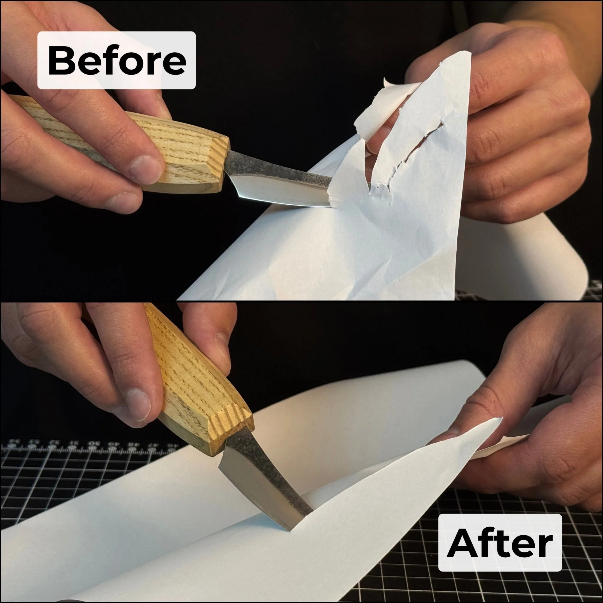 Dual-Sided Leather Paddle Strop For Hook Knives & Gouges - Image 10
