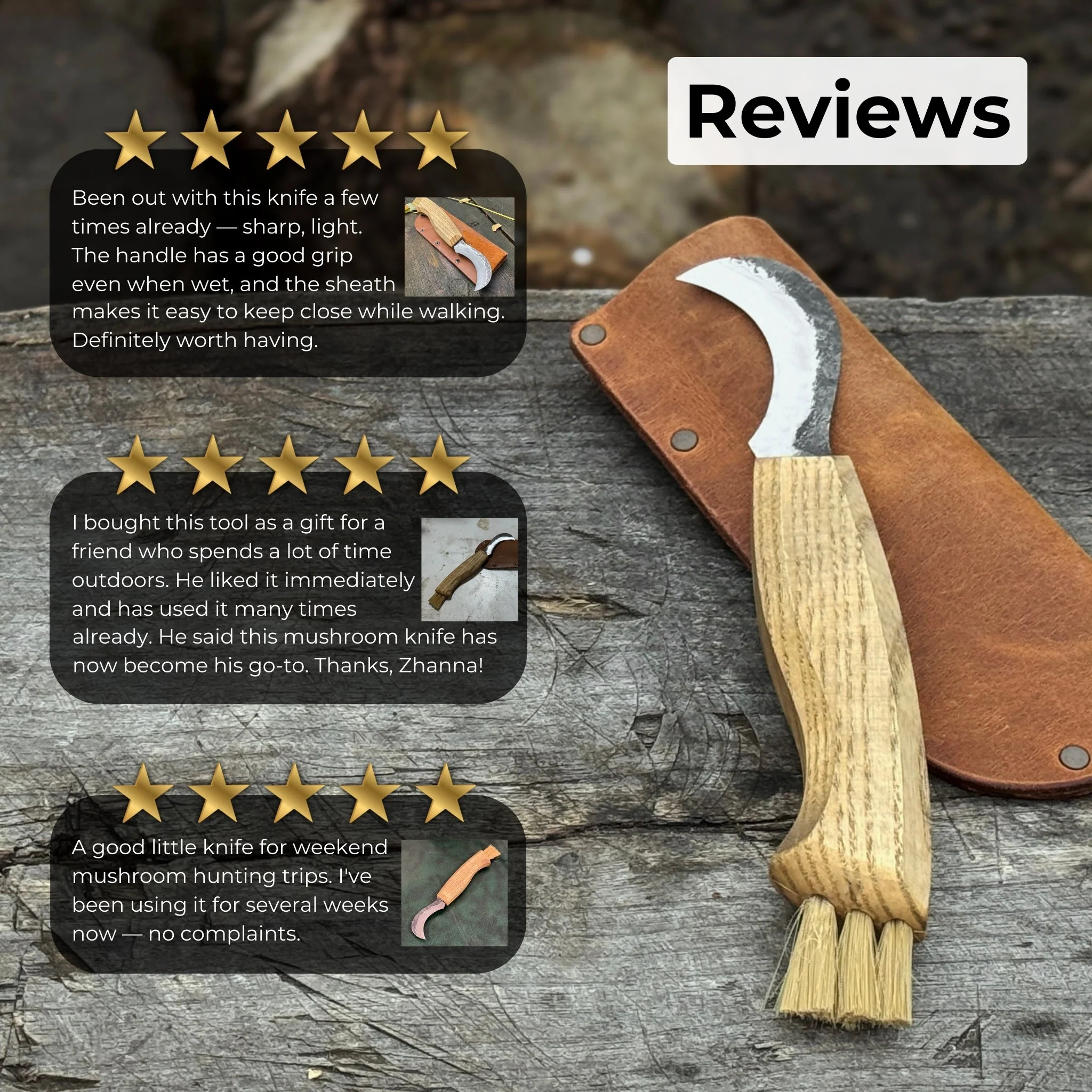 Forged Mushroom Knife with Brush, 6.5 cm (2.56 inches) - Image 10
