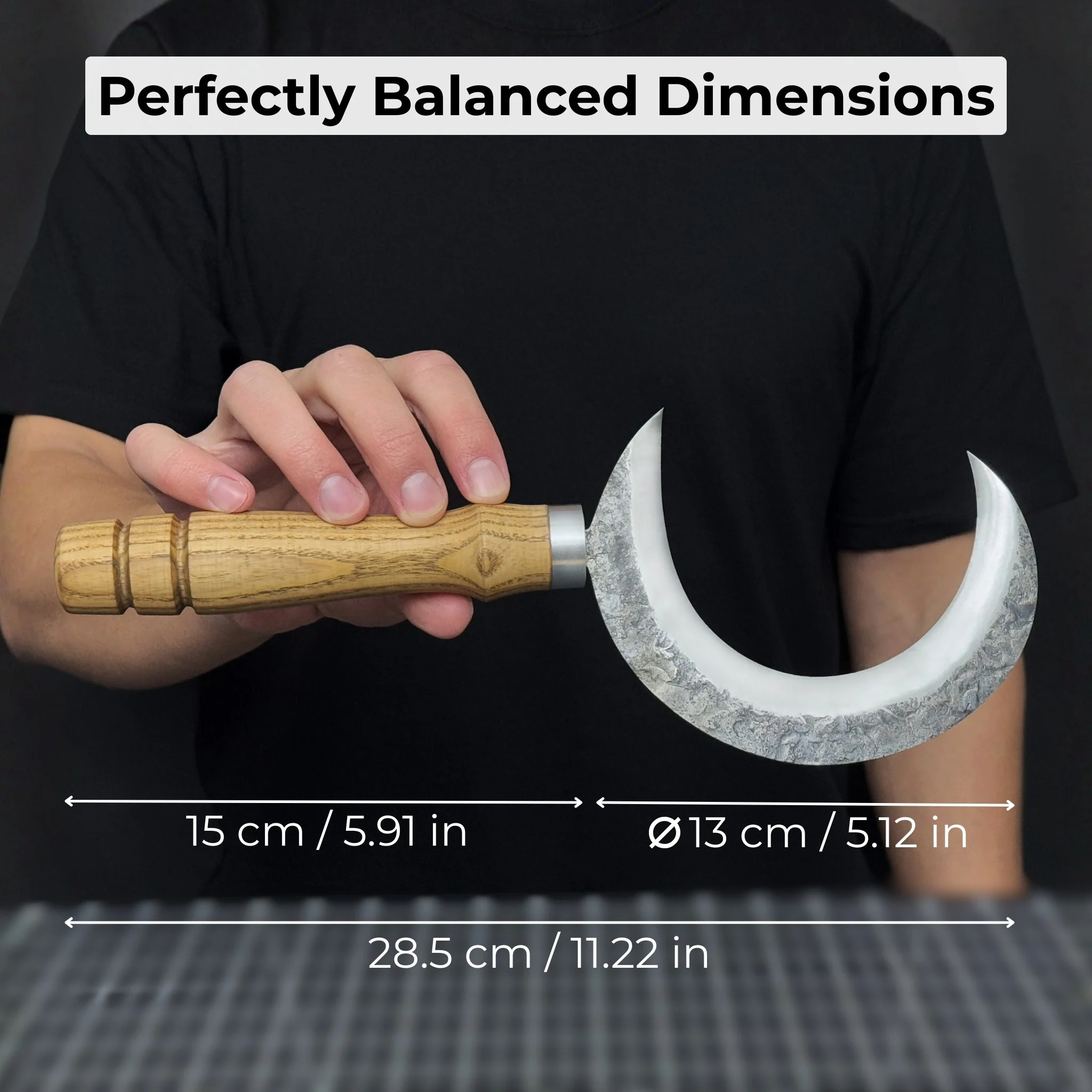Hand-Forged Athame Ritual Witch Sickle, ⌀ 13 cm (5.12 inches) - Image 5