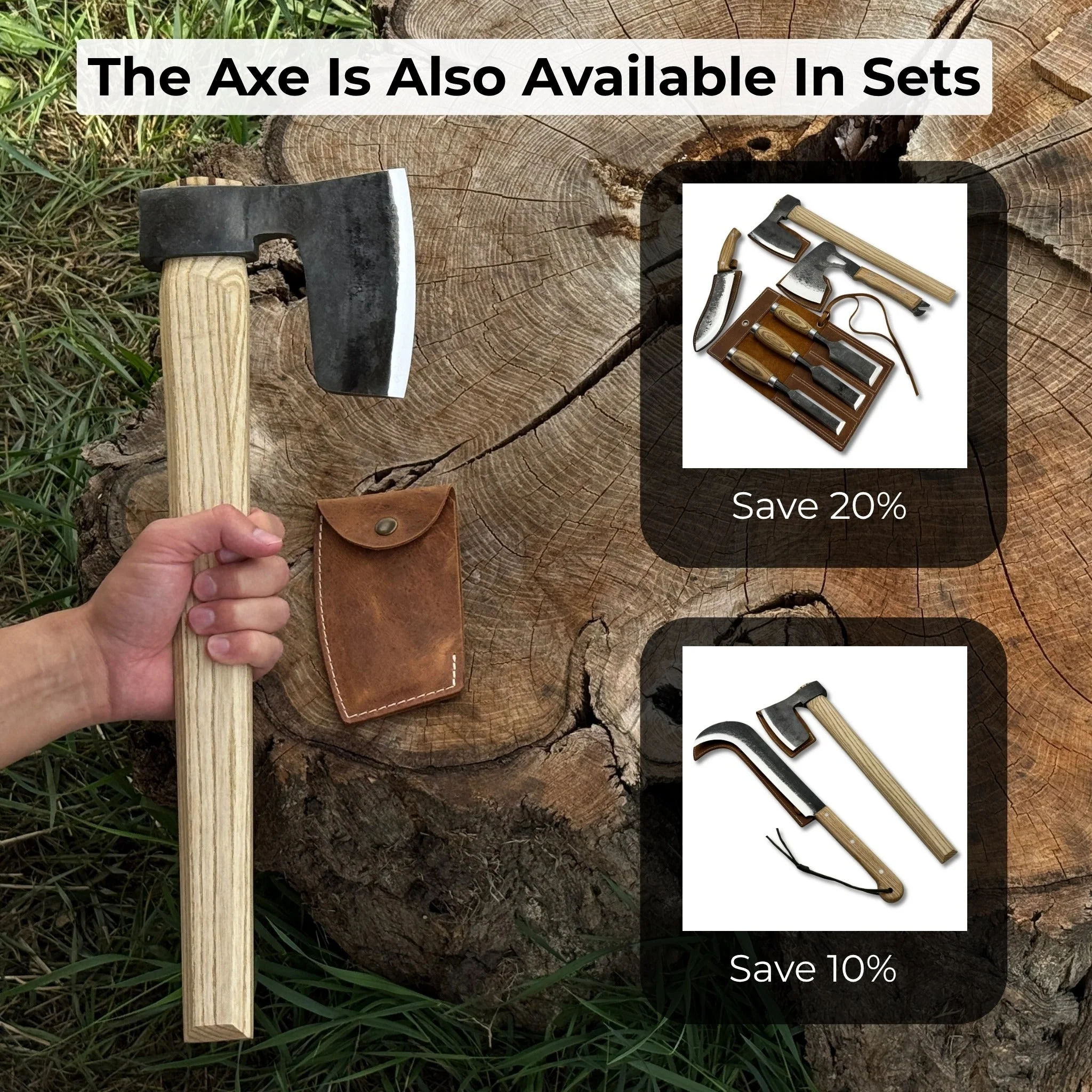 Hand-Forged Carpenter's Axe with Leather Sheath, 0.84 kg (1.85 lb) - Image 12