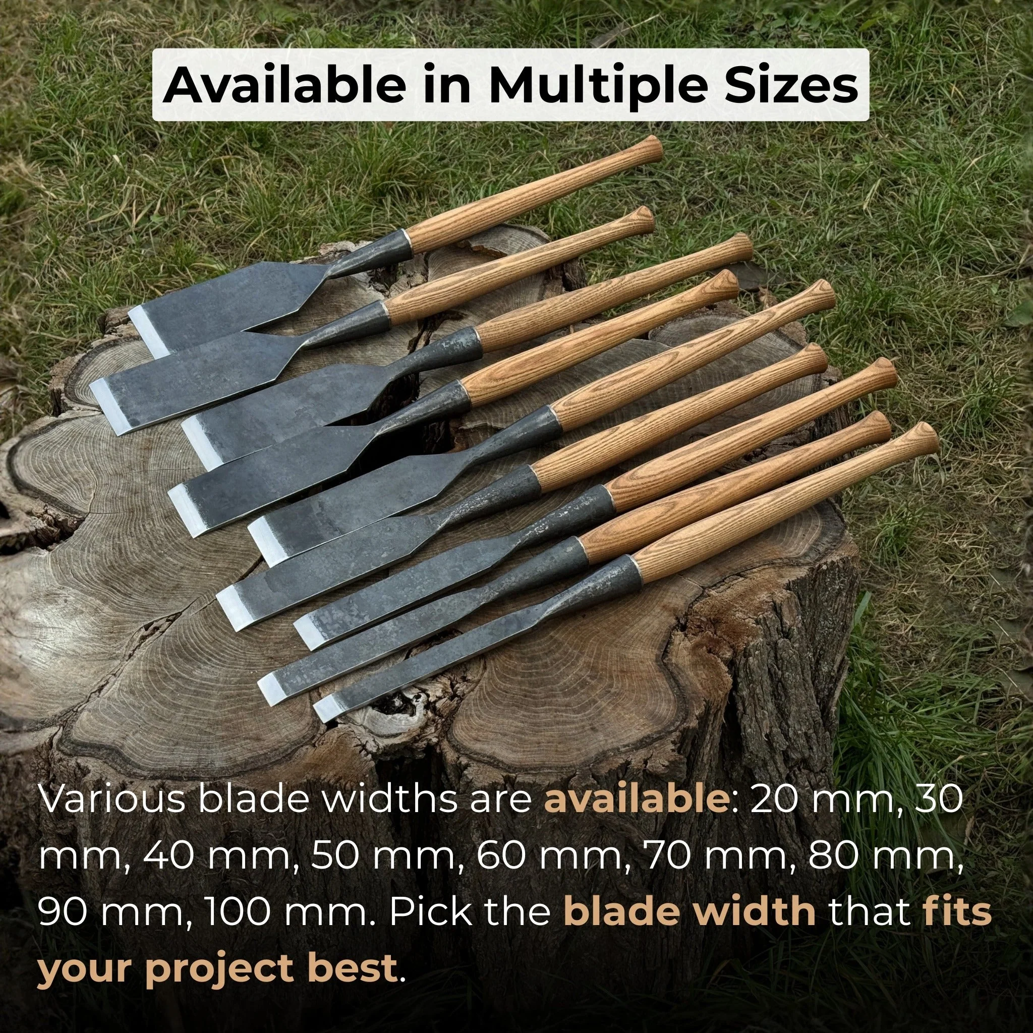 Carpenters Slick Chisel, 20 - 100 mm (0.8 - 3.9 inches) - Image 6