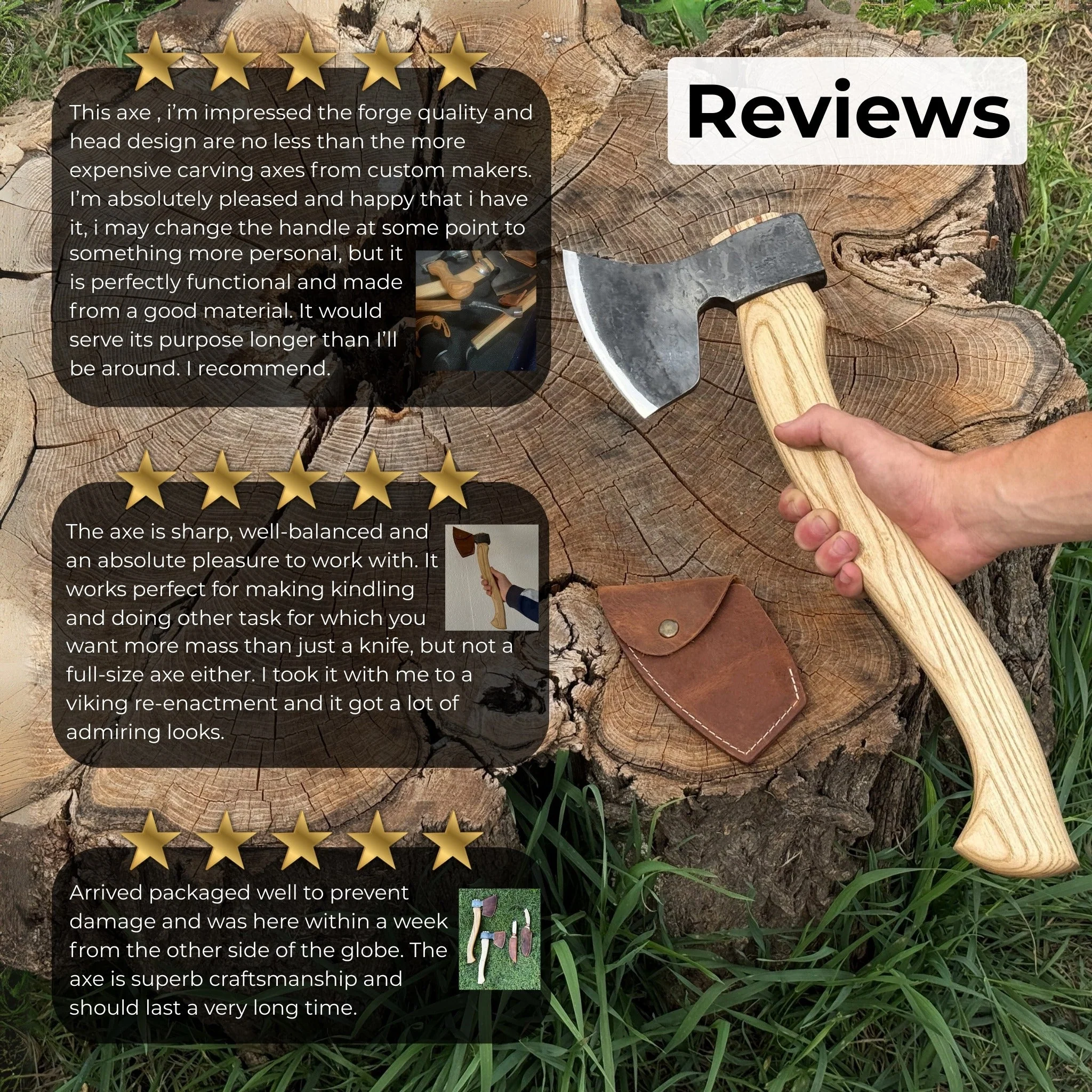 Hand-Forged Carving Axe, 1.05 kg (2.31 Ib) - Image 11