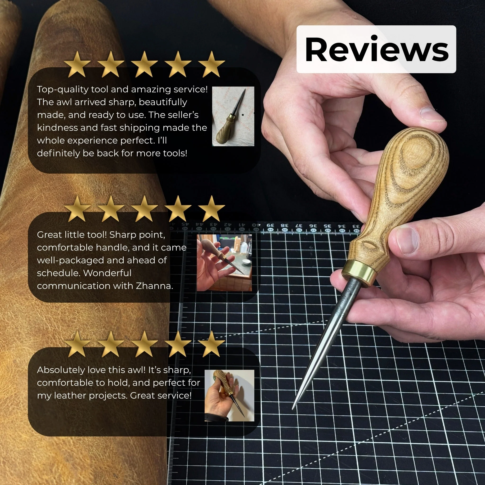 Hand-Forged Leatherworking Awl - Image 10