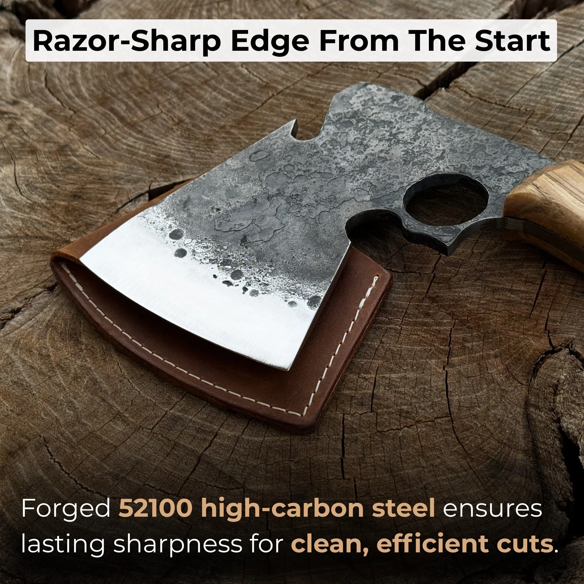Hand-Forged Small Camping Axe with Curved Handle, 0.52 kg (1.15 Ibs) - Image 3