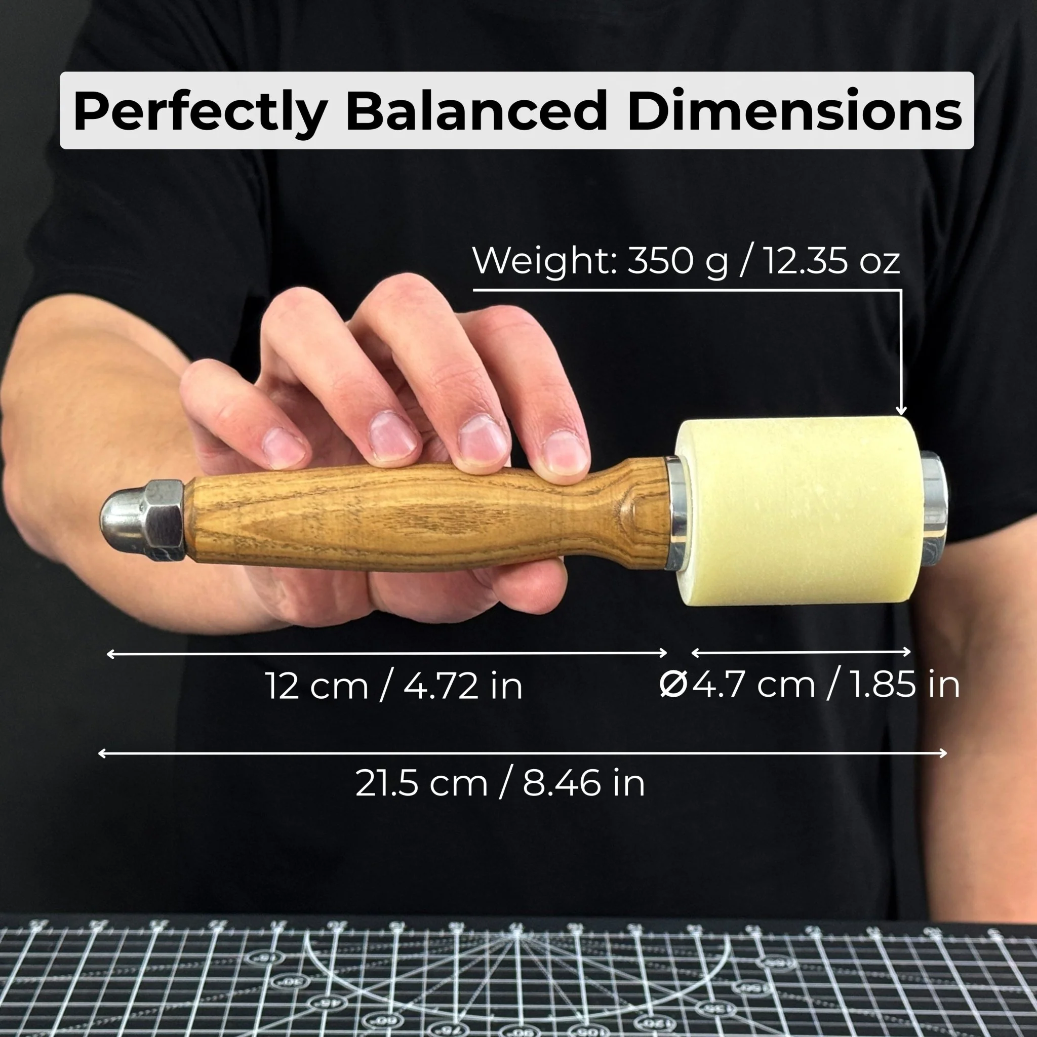 Handmade Mallet with Nylon Head, 21.5 cm (8.46 inches) - Image 5