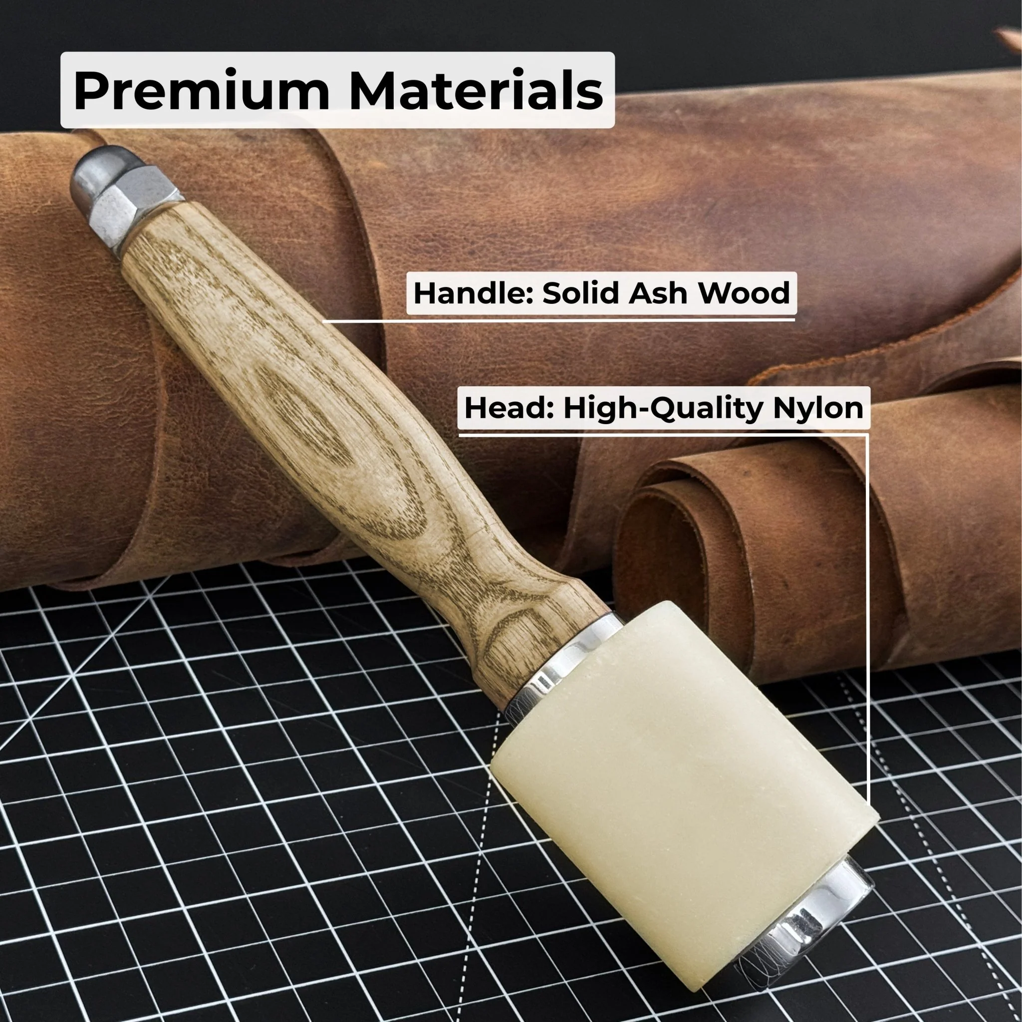 Handmade Mallet with Nylon Head, 21.5 cm (8.46 inches) - Image 6
