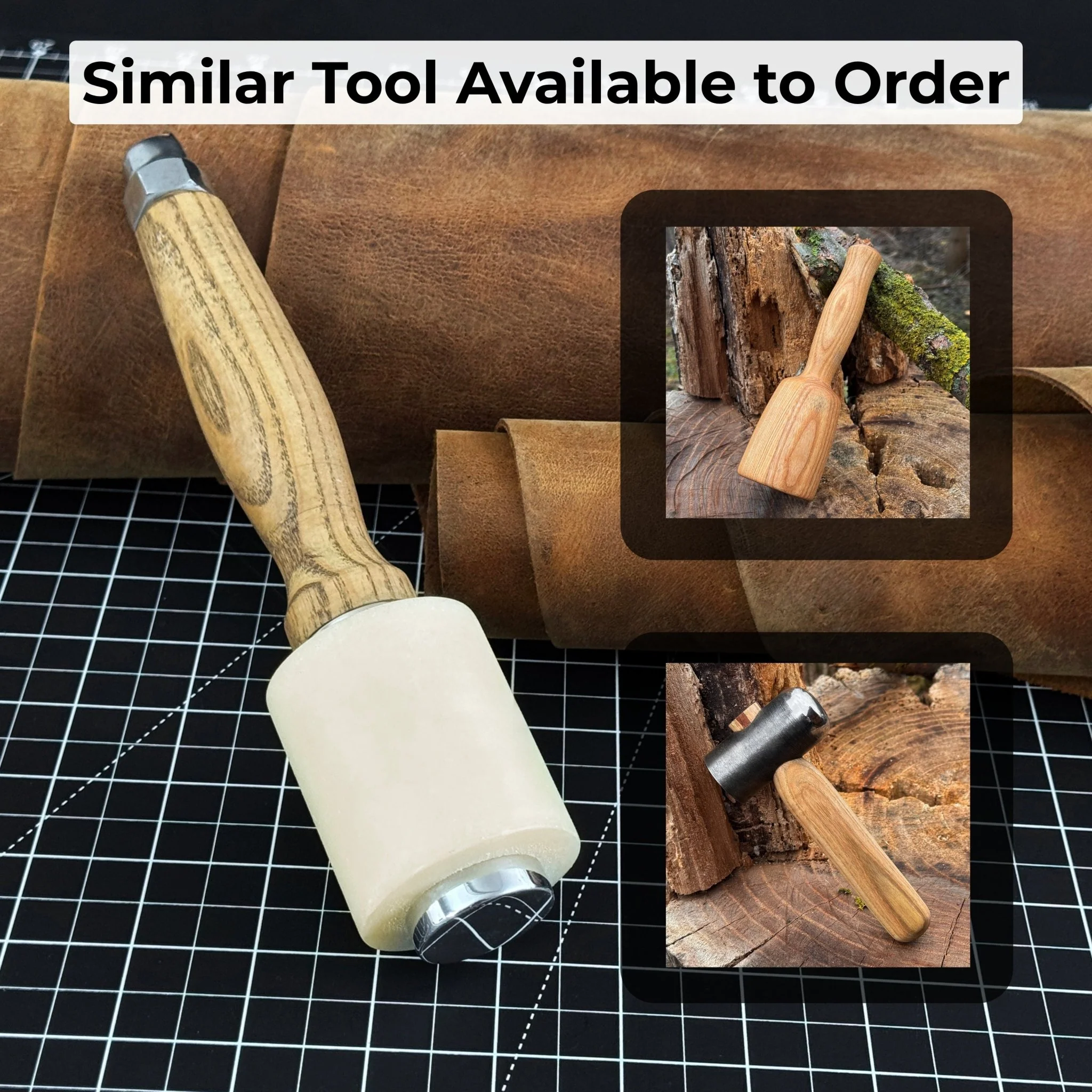 Handmade Mallet with Nylon Head, 21.5 cm (8.46 inches) - Image 9