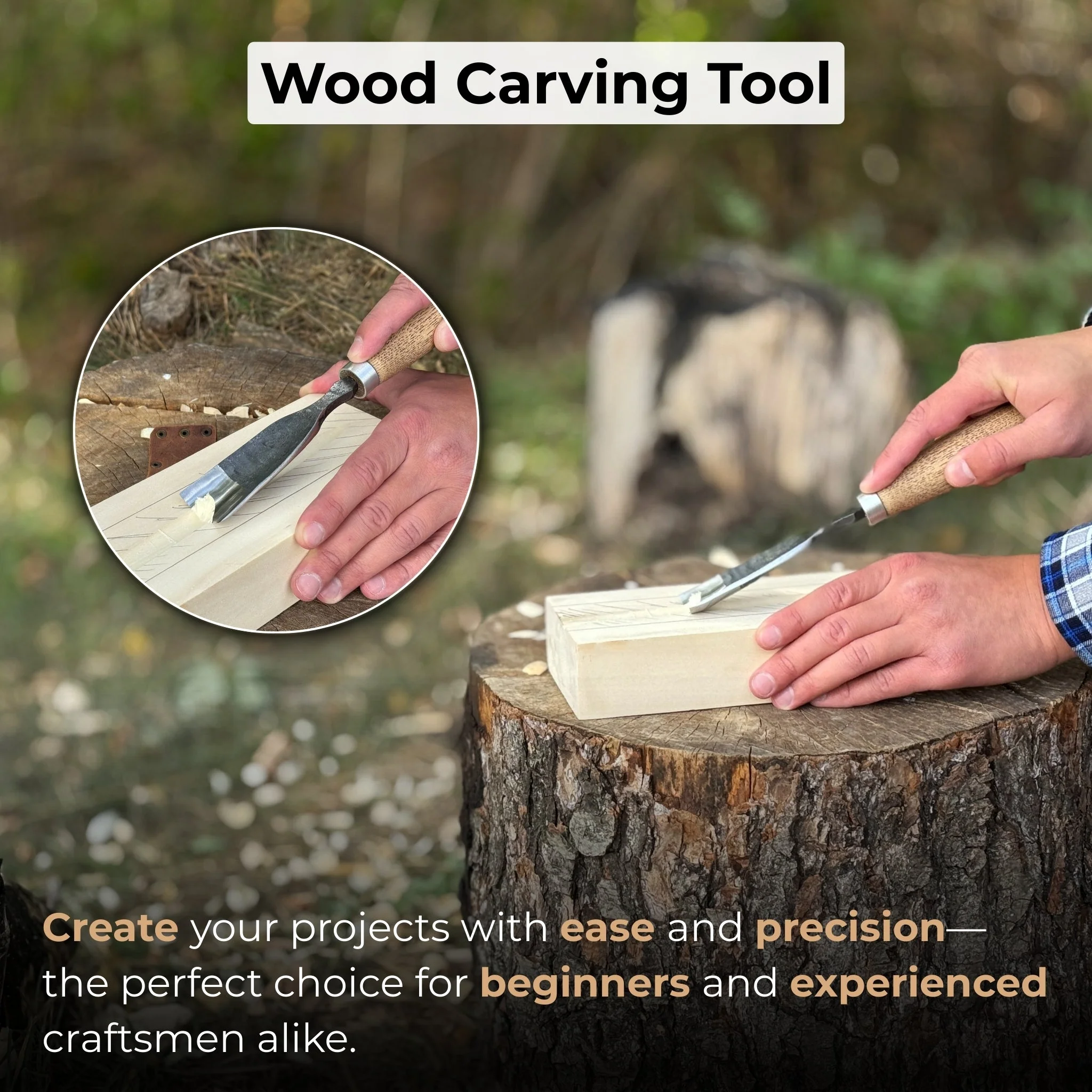 Large Straight Gouge (Rounded Chisel), 10 - 45 mm (0.4 - 1.8 inches) - Image 7