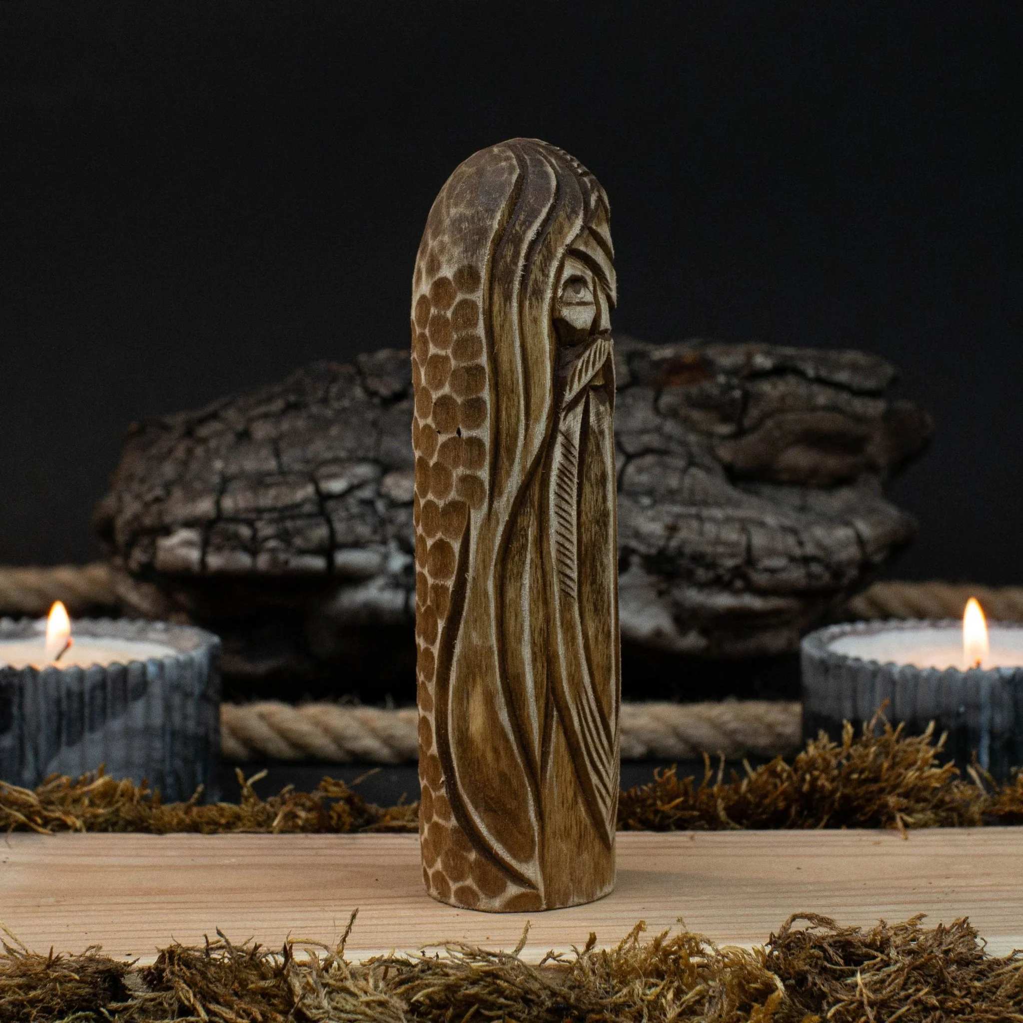 Odin Figurine – 13 cm (5.1 inches) Hand-Carved Wooden Norse God Statue - Image 3