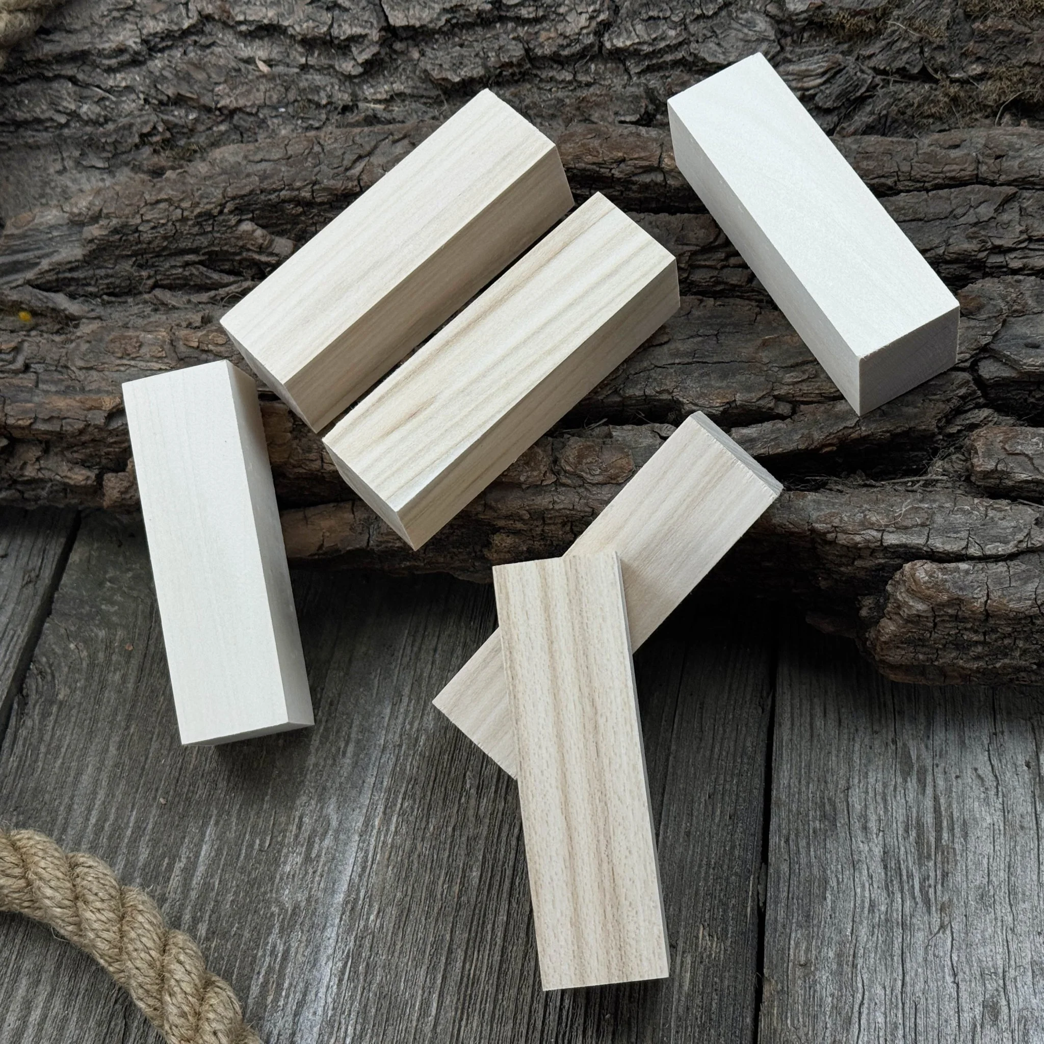Set of 6 Medium Rectangular Linden Wood Carving Blanks - Image 5