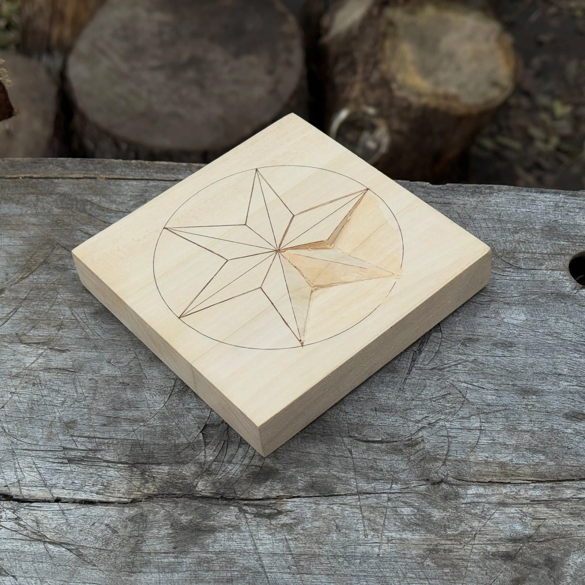 Small Linden Wood Carving Board with Pre-Drawn Pattern - Image 8