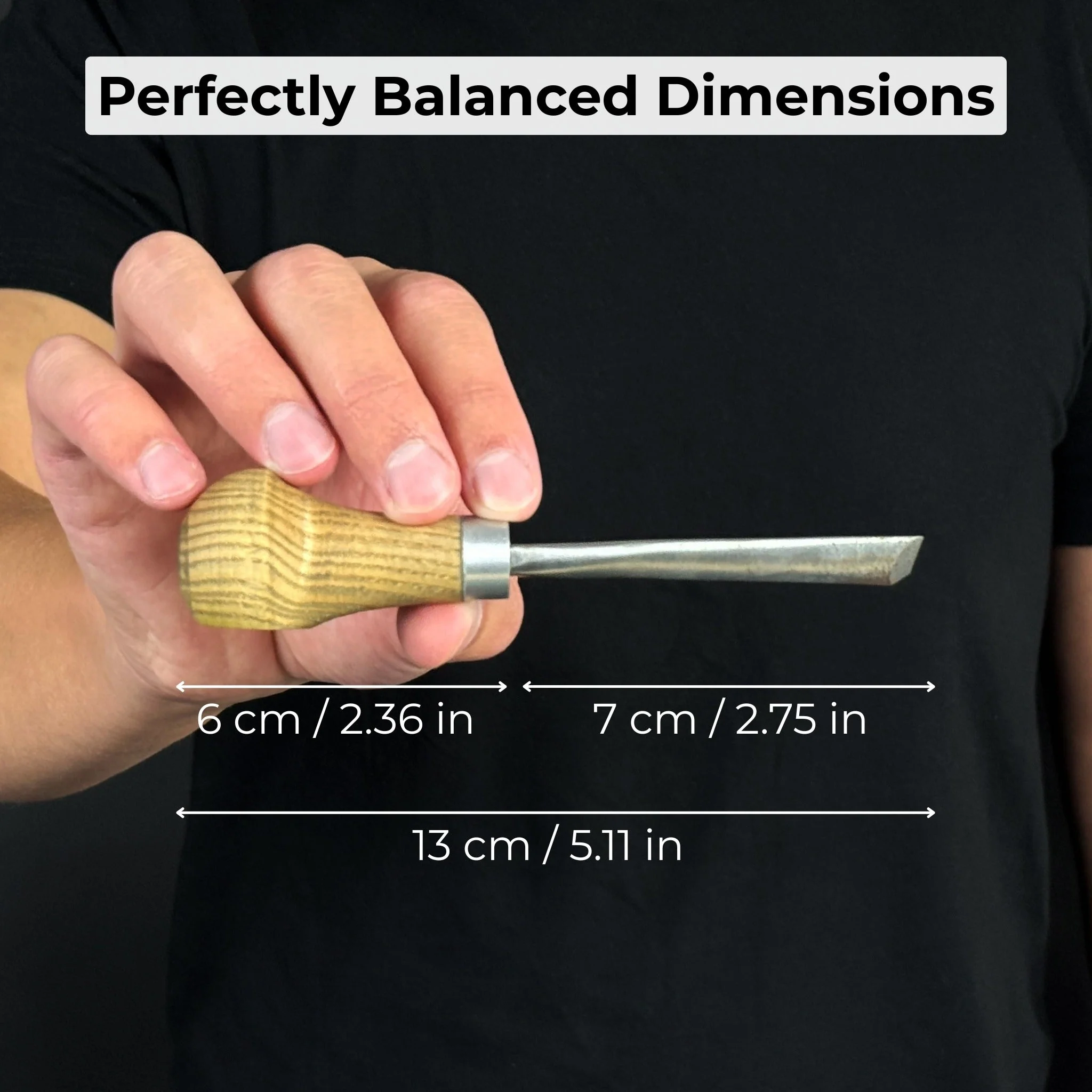 V-Parting Chisel 60 Degree with Palm Handle, 6 mm (0.24 inches) - Image 5