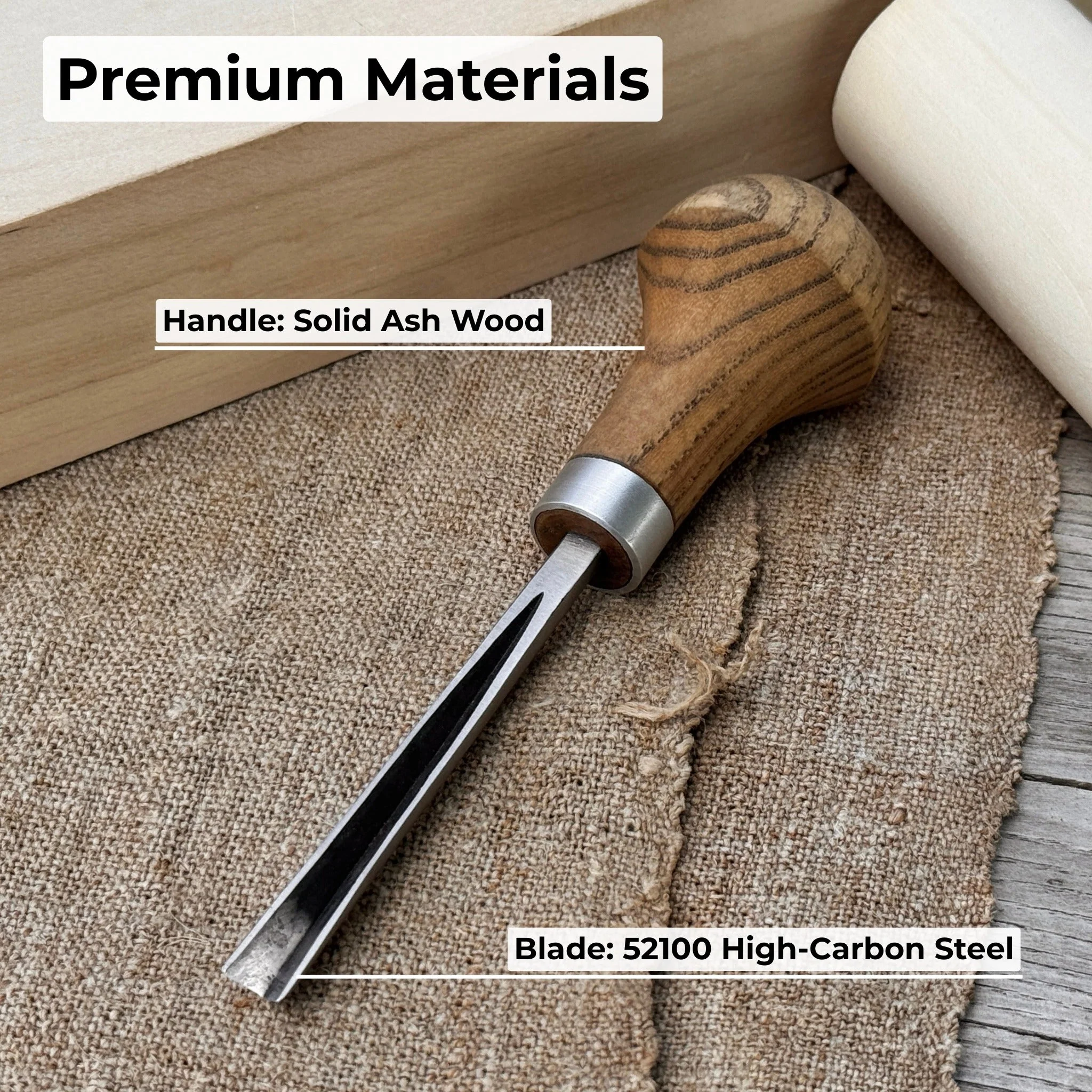 V-Parting Chisel 60 Degree with Palm Handle, 6 mm (0.24 inches) - Image 7