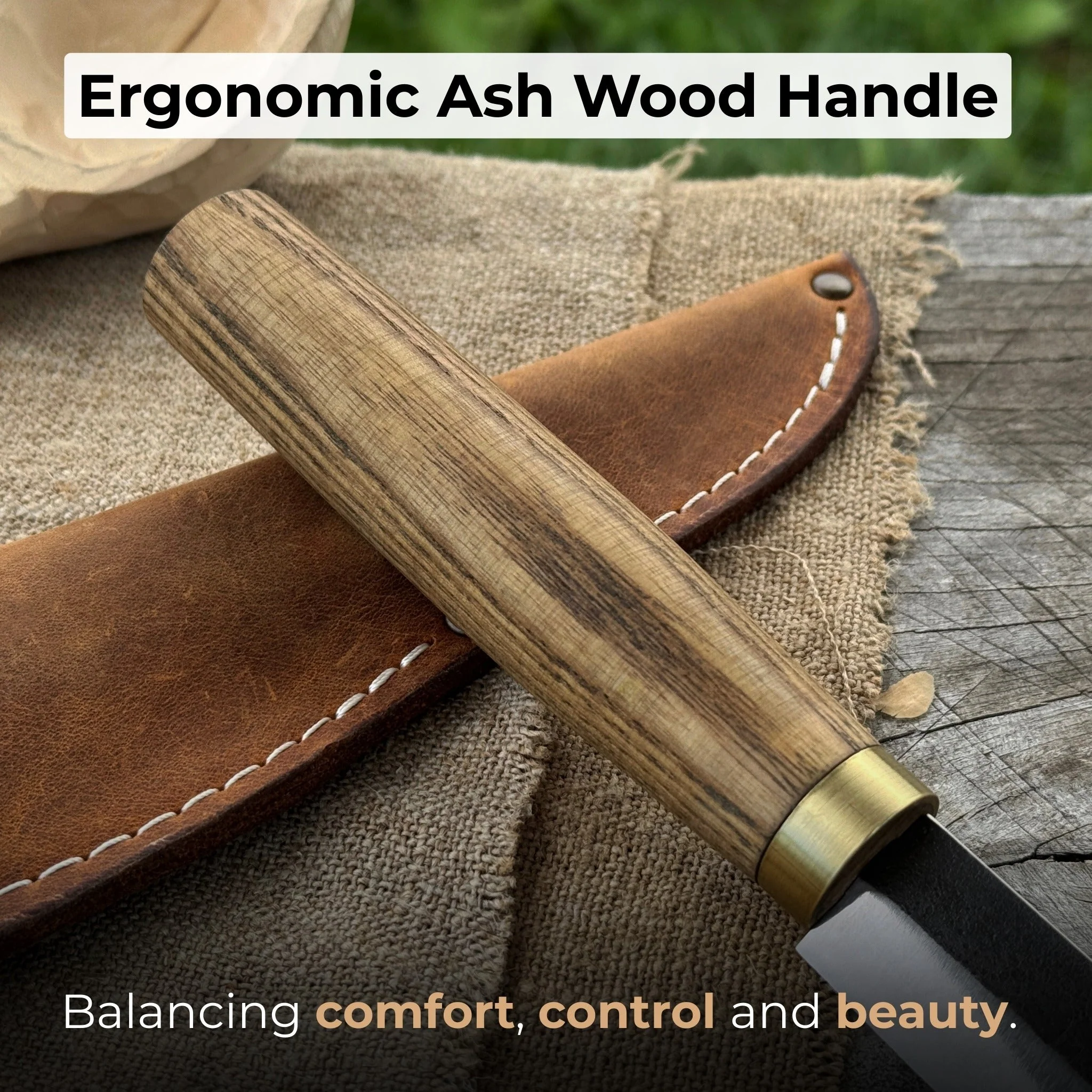 Whittling Sloyd Knife with Leather Sheath, 10 cm (3.94 inches) - Image 3